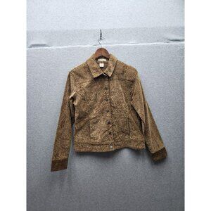 5 Diamonds  Vintage Style Womens Medium Paisley Button-Up Jacket Brown